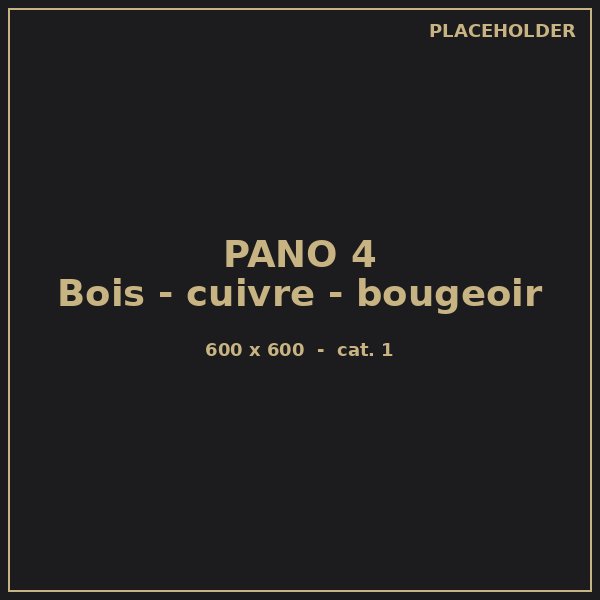 Détail de mobilier en bois et cuivre